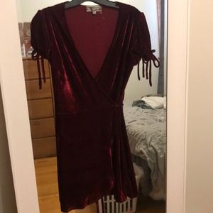 Crushed velvet wrap dress NWOT